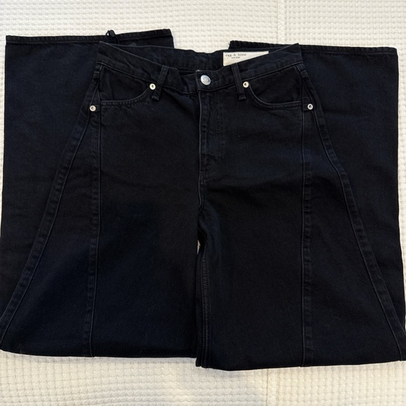 NWT rag & bone Sofie High-Rise Ultra Wide Leg Black Jeans - Picture 6 of 10